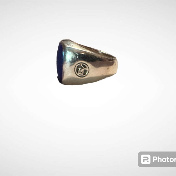 David Yurman Sterling Silver Lapis Lazuli Men's Ring Size 10 - Picture 2 of 3